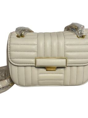 NWT Cream Quilted Mini Shoulder Crossbody  Bag with Gold Hardware Scarleton